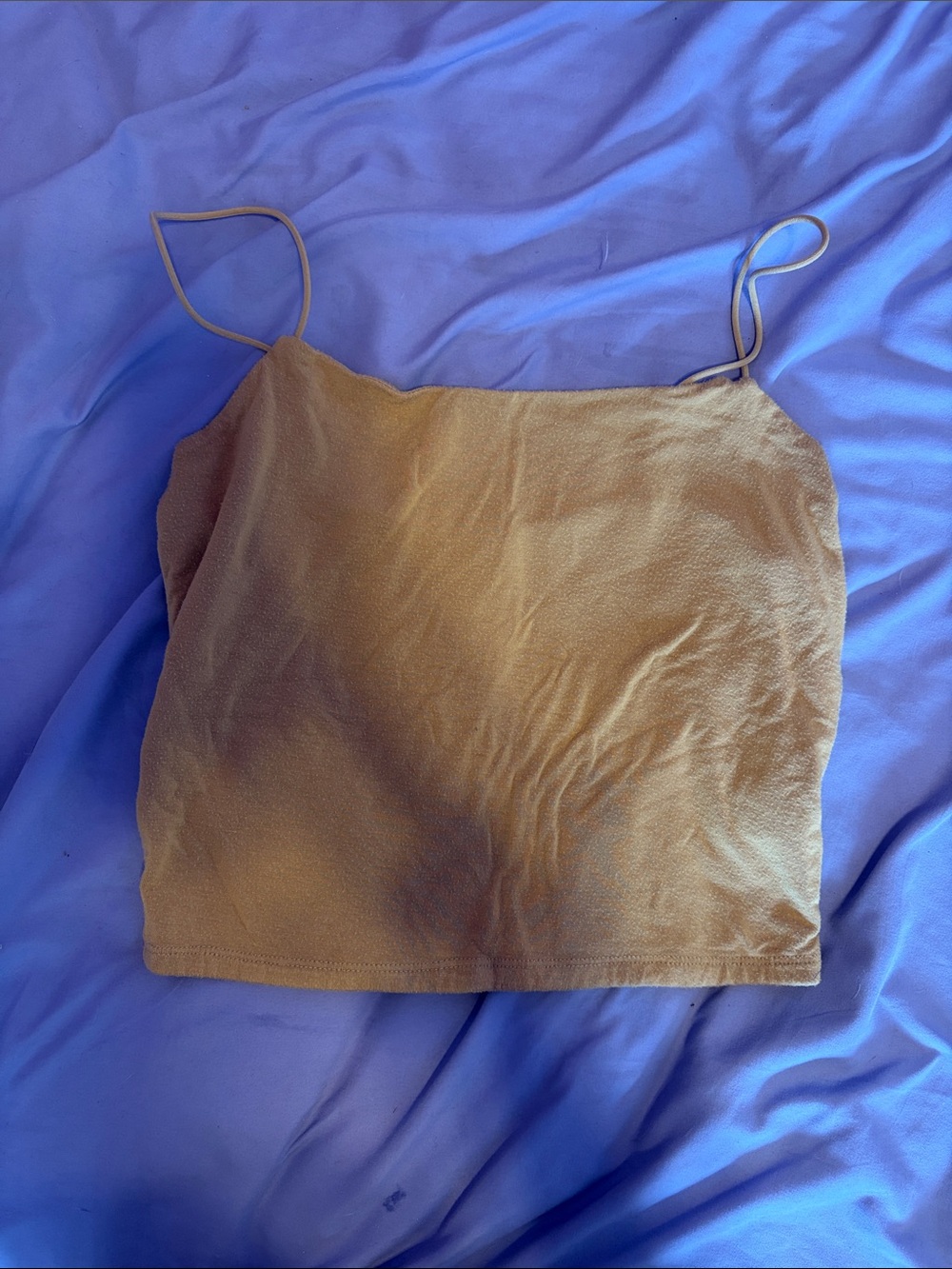 BE COOL Brown Spaghetti Strap Crop Camisole